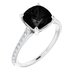 14K White Natural Black Onyx & 1/6 CTW Natural Diamond Ring