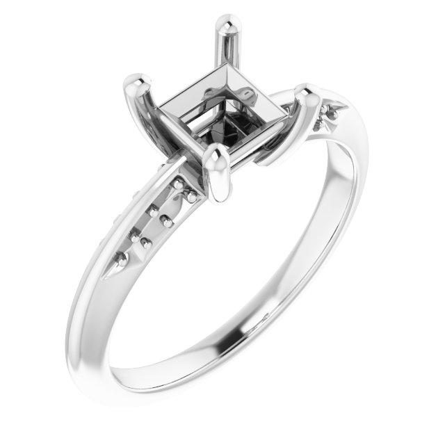 Accented Knife-Edge Engagement Ring