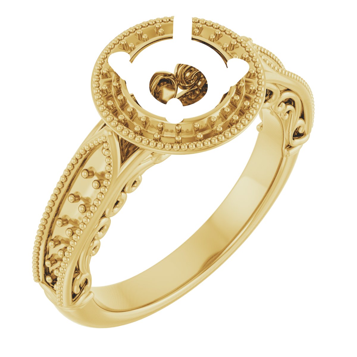 Halo-Style Vintage-Inspired Engagement Ring