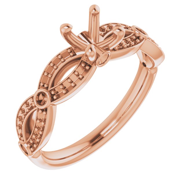 10k Rose 5.2 Mm Round Engagement Ring Mounting