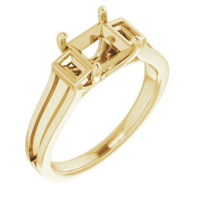Baguette Accented Engagement Ring