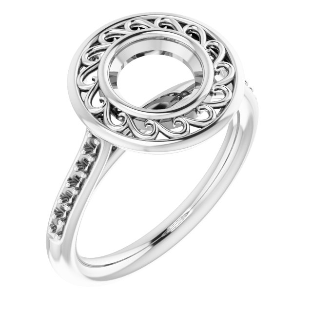 Bezel-Set Accented Engagement Ring