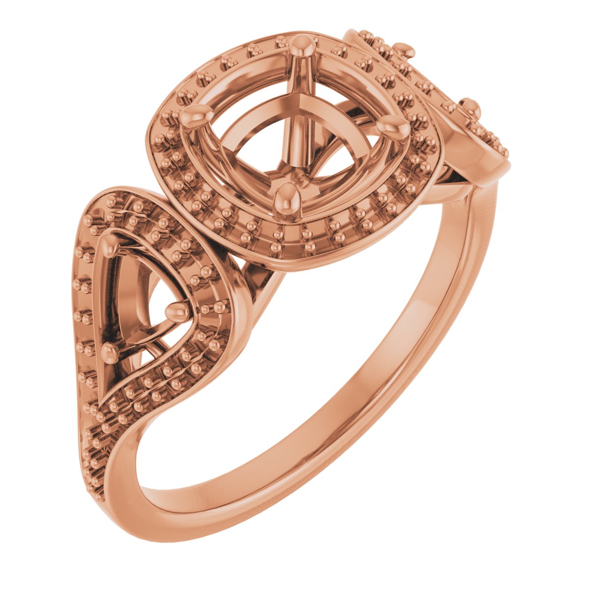 Three-Stone Halo-Style Engagement Ring