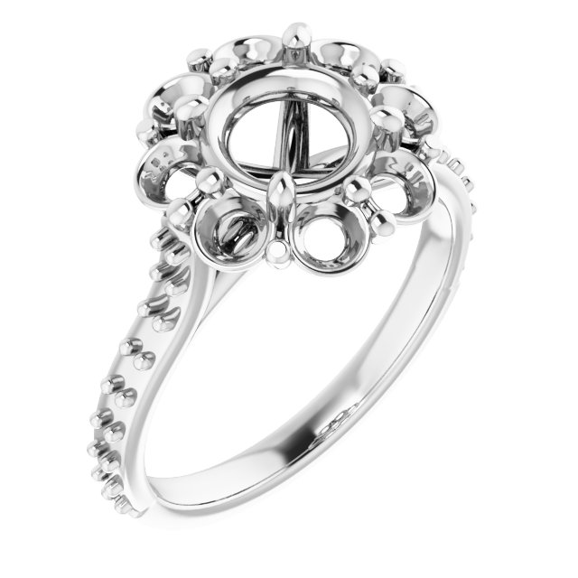 Halo-Style Floral Engagement Ring