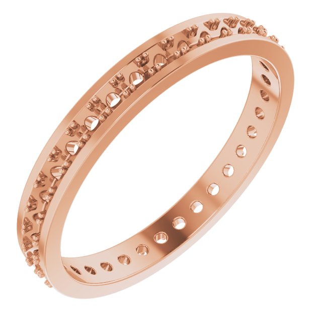 14K Rose .375 CTW Diamond Eternity Band Size 6 Ref 12484536