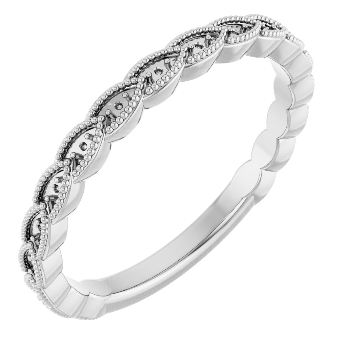 14K White .08 CTW Diamond Anniversary Band