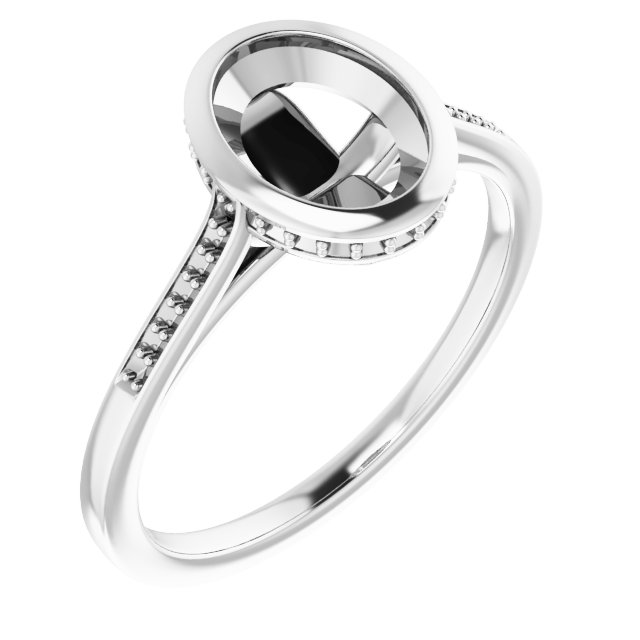 Bezel-Set Accented Engagement Ring