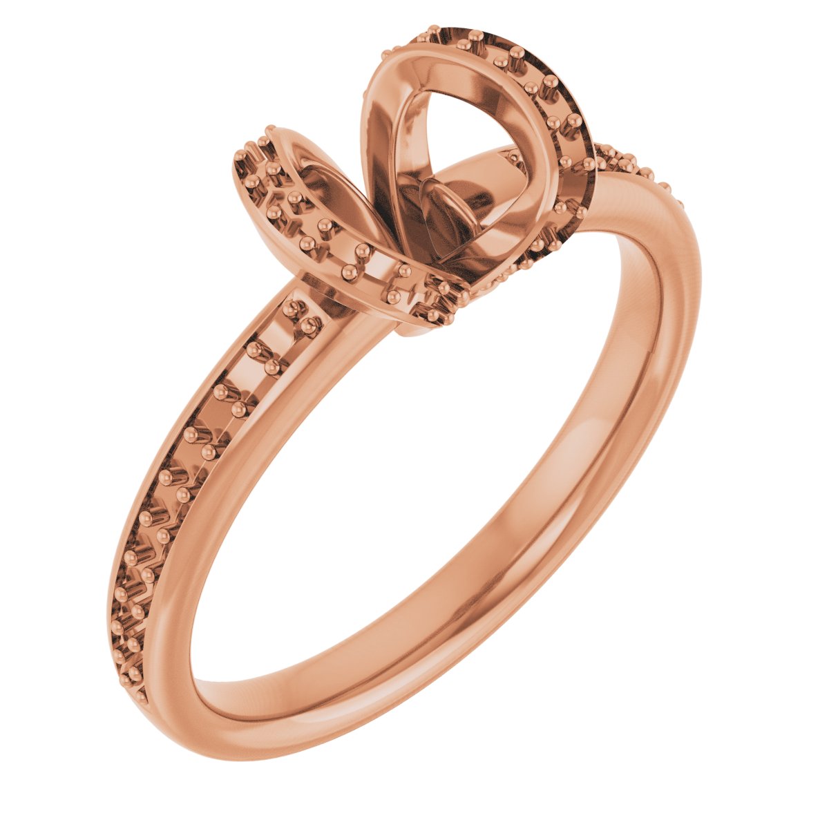 Half-Bezel Halo-Style Engagement Ring
