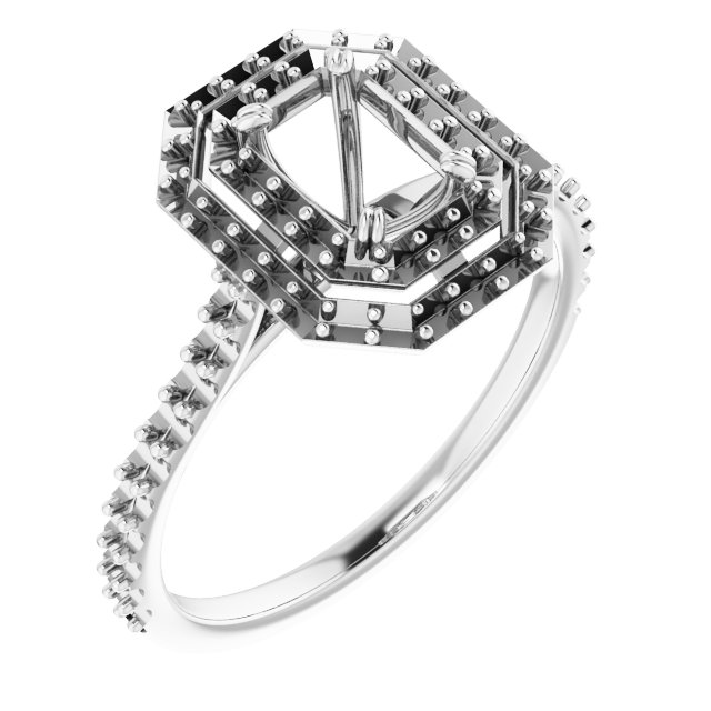 Double Halo-Style Engagement Ring
