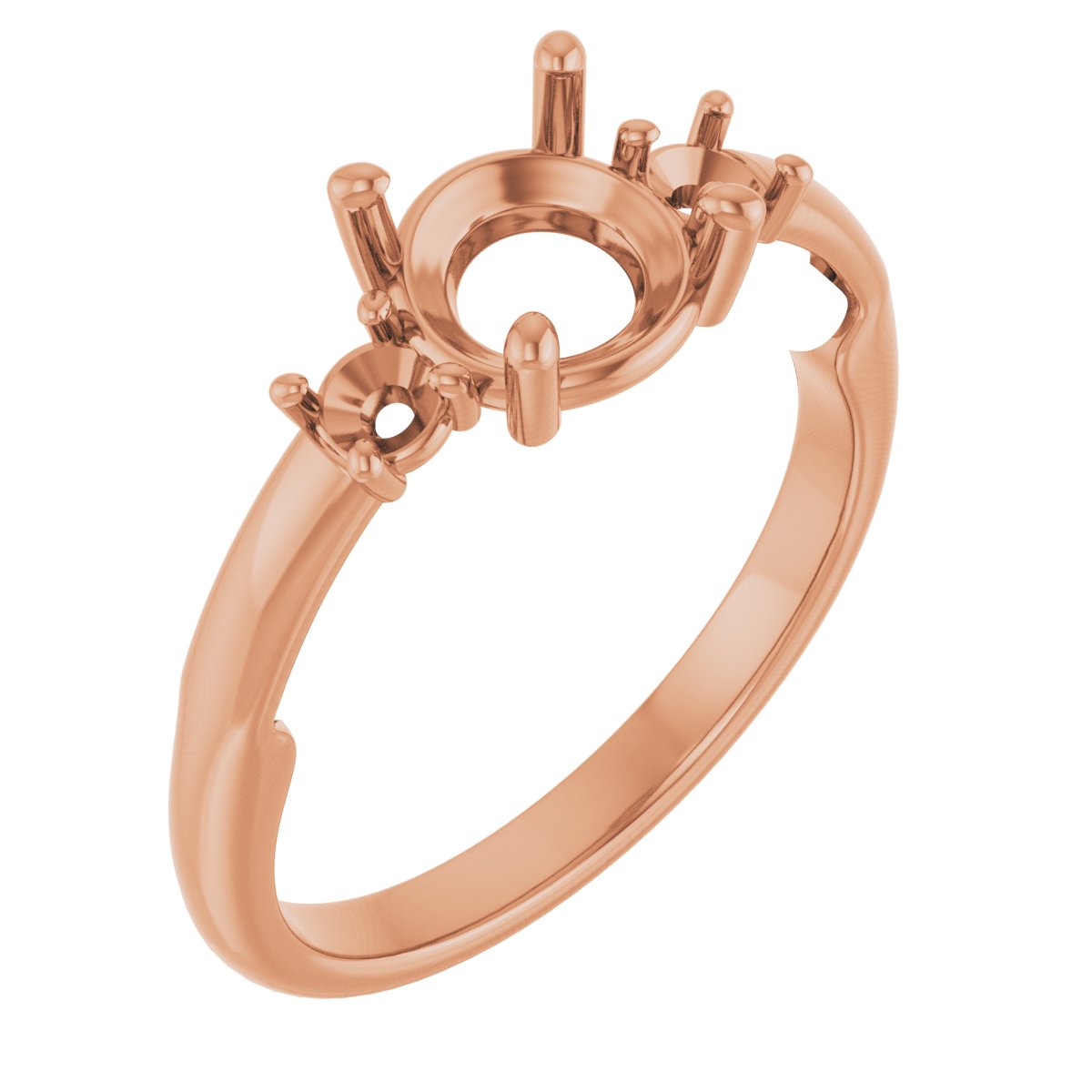 Three-Stone Sculptural Engagement Ring