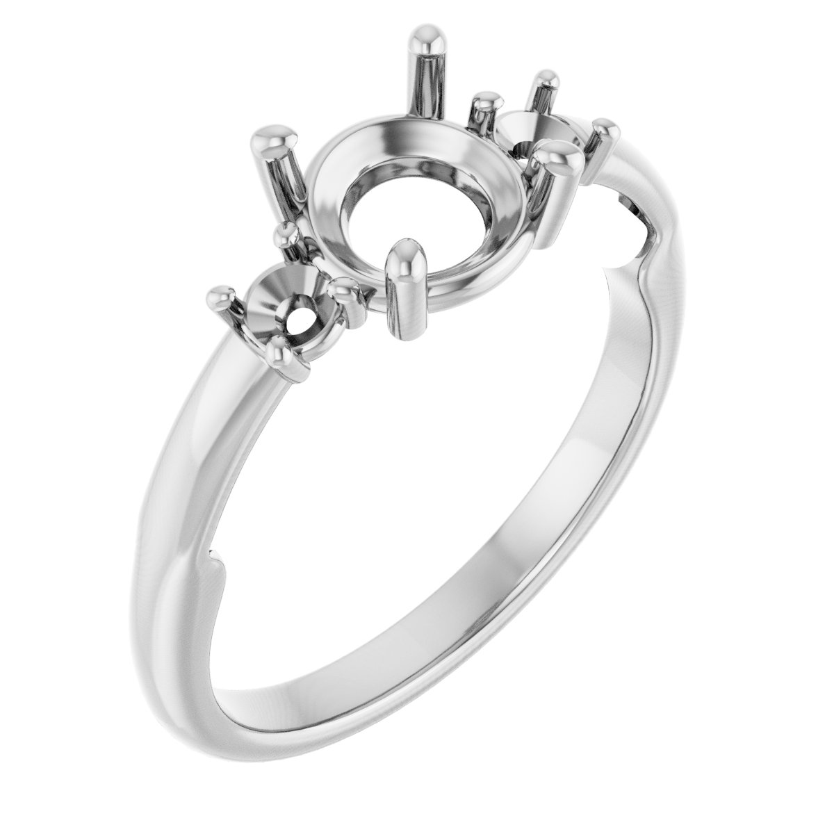Three-Stone Sculptural Engagement Ring