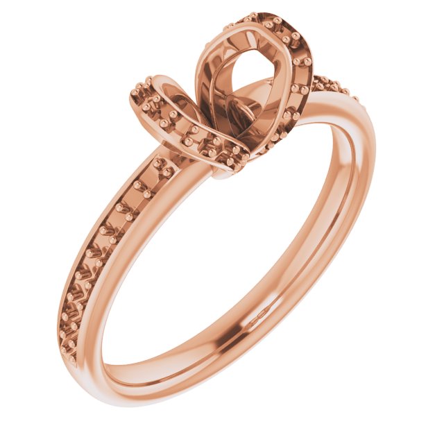 Half-Bezel Halo-Style Engagement Ring