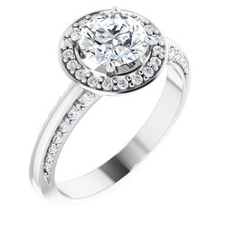122689 / Engagement Ring / Neosadený / Sterling Silver / 5.2 Mm / Polished / Knife Edge Halo-Style Engagement Ring Mounting