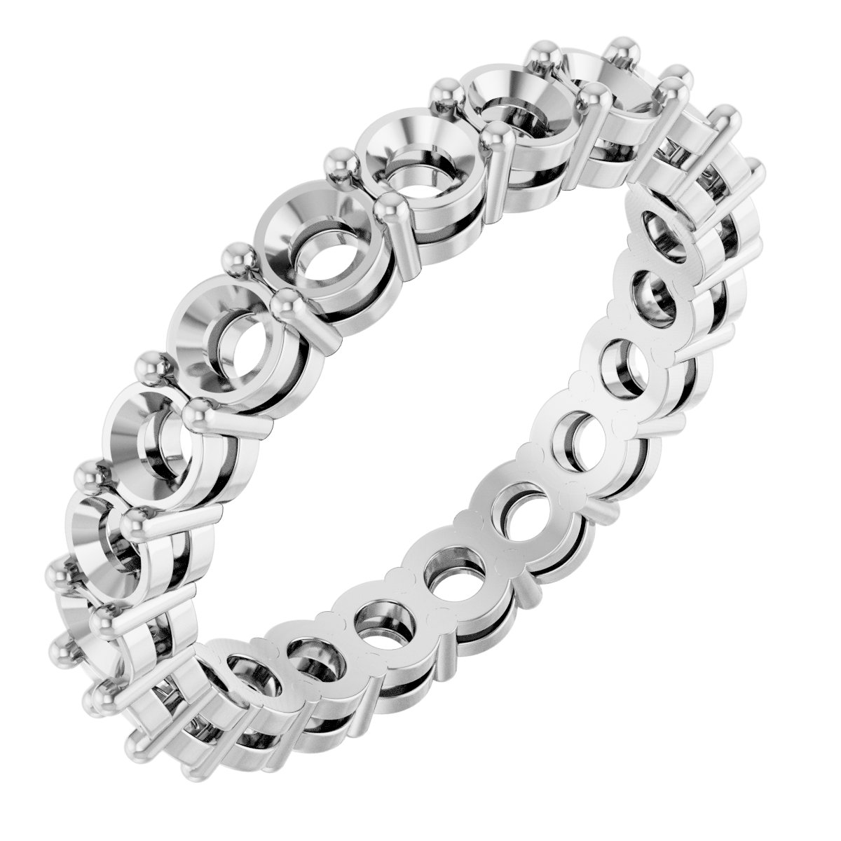 Shared-Prong Eternity Band