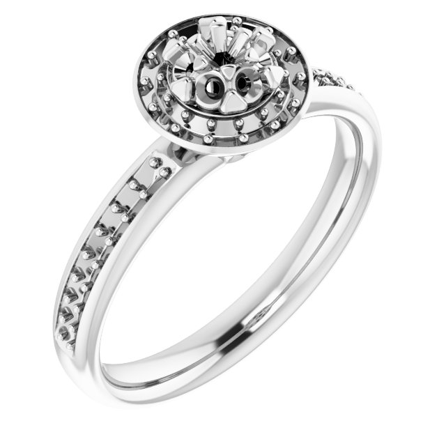 14K White .50 CTW Floral Inspired Engagement Ring Ref 5395356