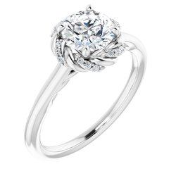 Accented Rope Engagement Ring