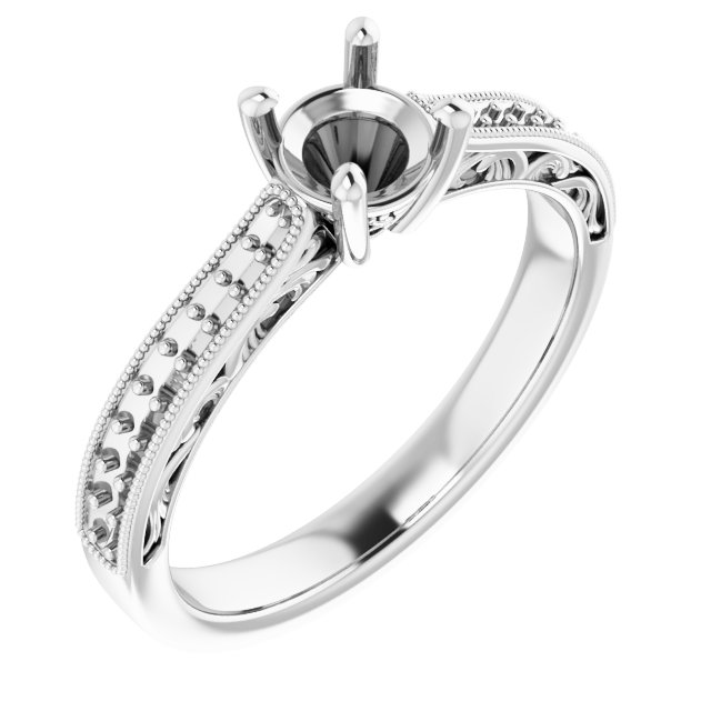 Accented Filigree Engagement Ring