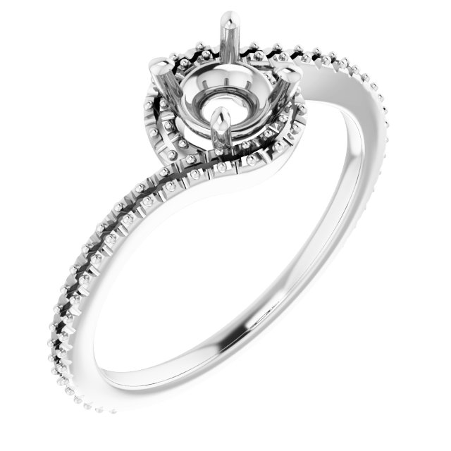 Halo-Style Bypass Engagement Ring