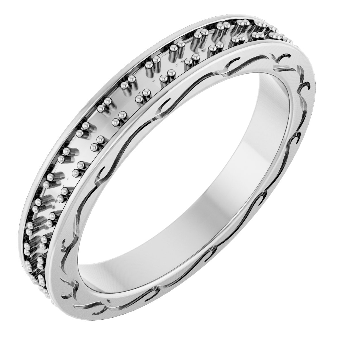 14K White .50 CTW Diamond Round Eternity Band Size 7 Ref 12151997