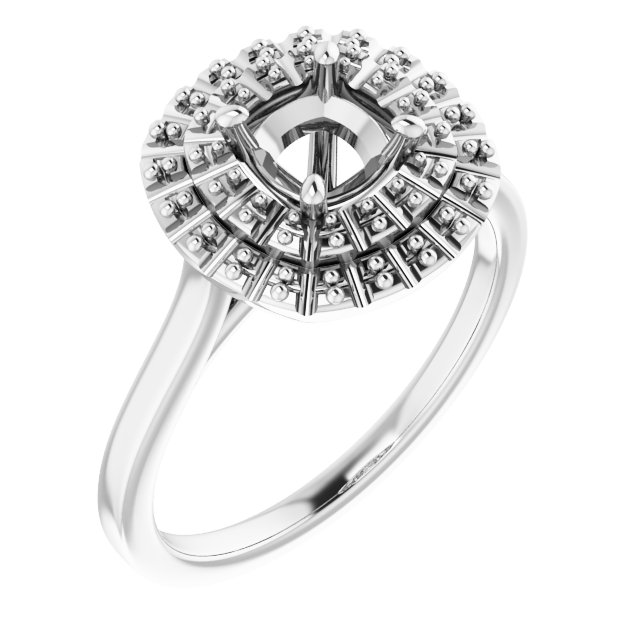Double Halo-Style Engagement Ring