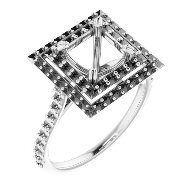 Double Halo-Style Engagement Ring