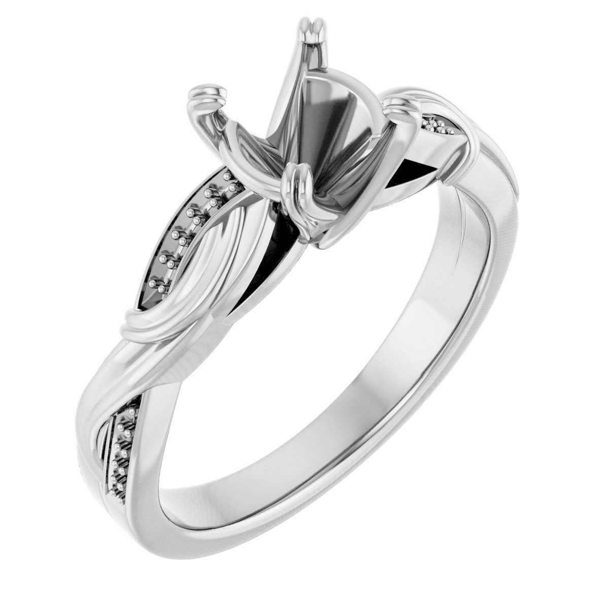Accented Infinity-Inspired Engagement Ring