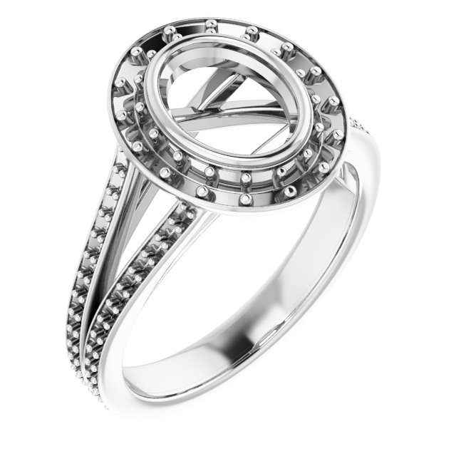 Bezel-Set Halo-Style Engagement Ring