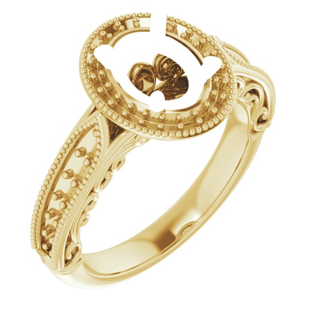 Halo-Style Vintage-Inspired Engagement Ring