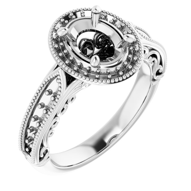 Halo-Style Vintage-Inspired Engagement Ring