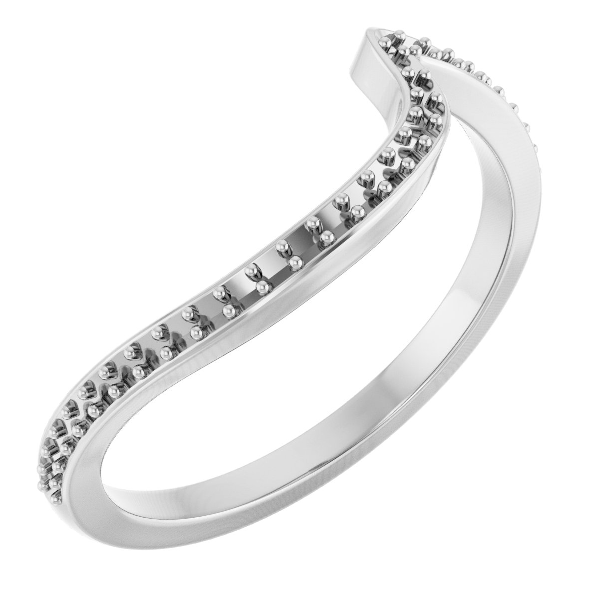 14K White 1/8 CTW Diamond Band for 5.2 mm Round Ring 