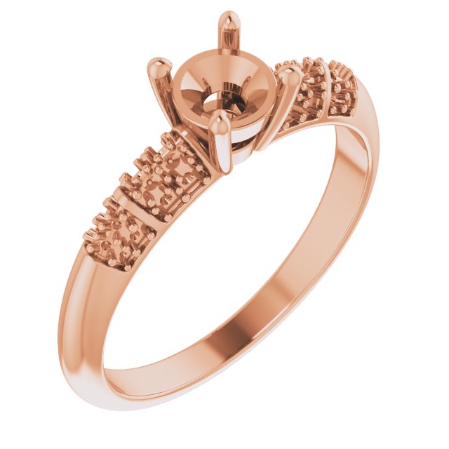 Accented Knife-Edge Engagement Ring