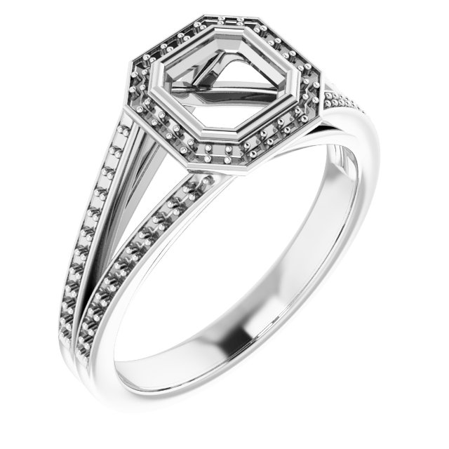 Bezel-Set Halo-Style Ring