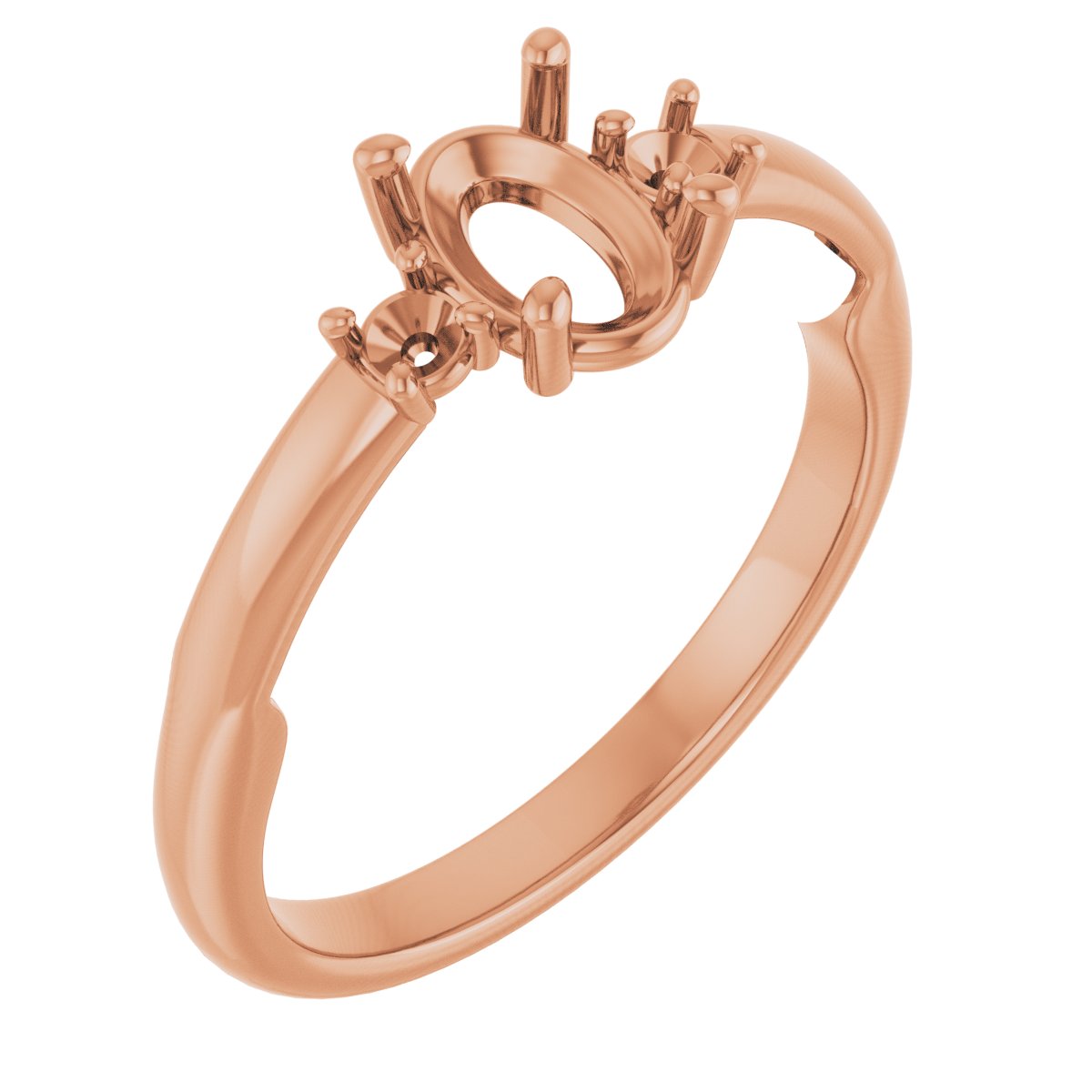 Three-Stone Sculptural Engagement Ring