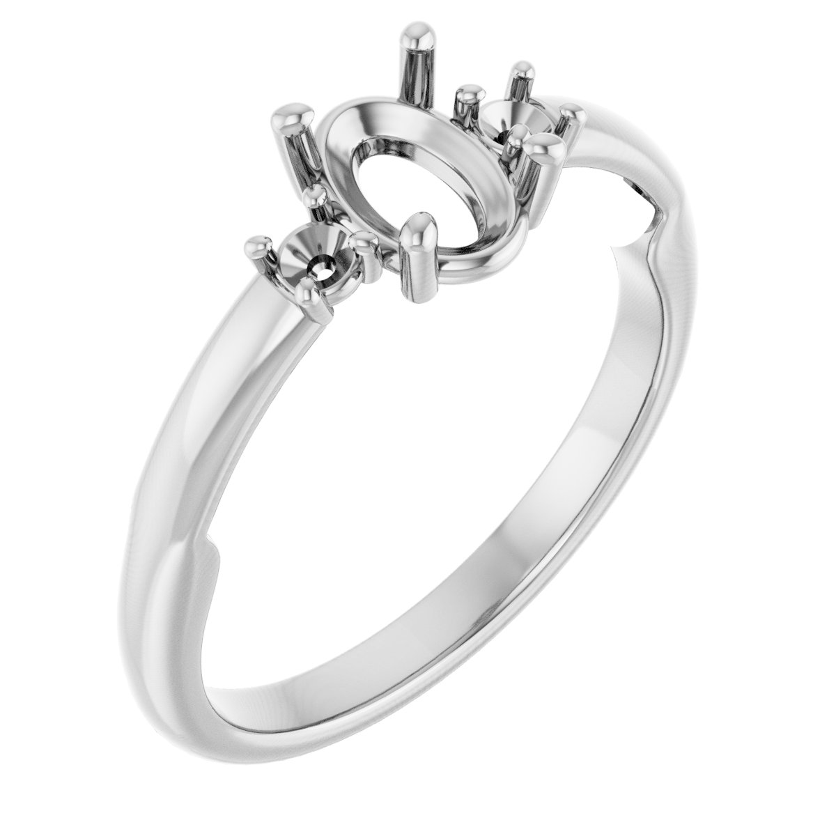 Three-Stone Sculptural Engagement Ring