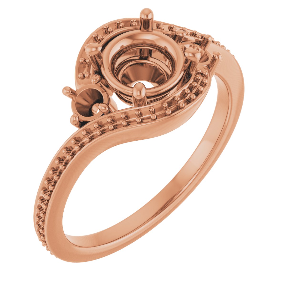 Accented Bypass Engagement Ring