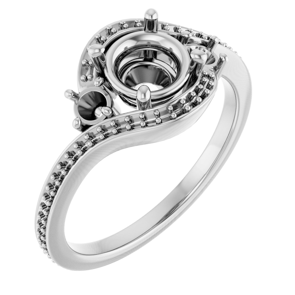 Accented Bypass Engagement Ring