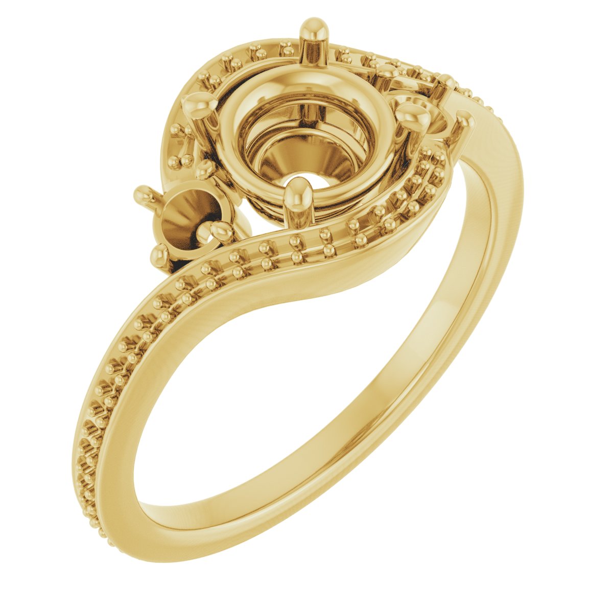 Accented Bypass Engagement Ring