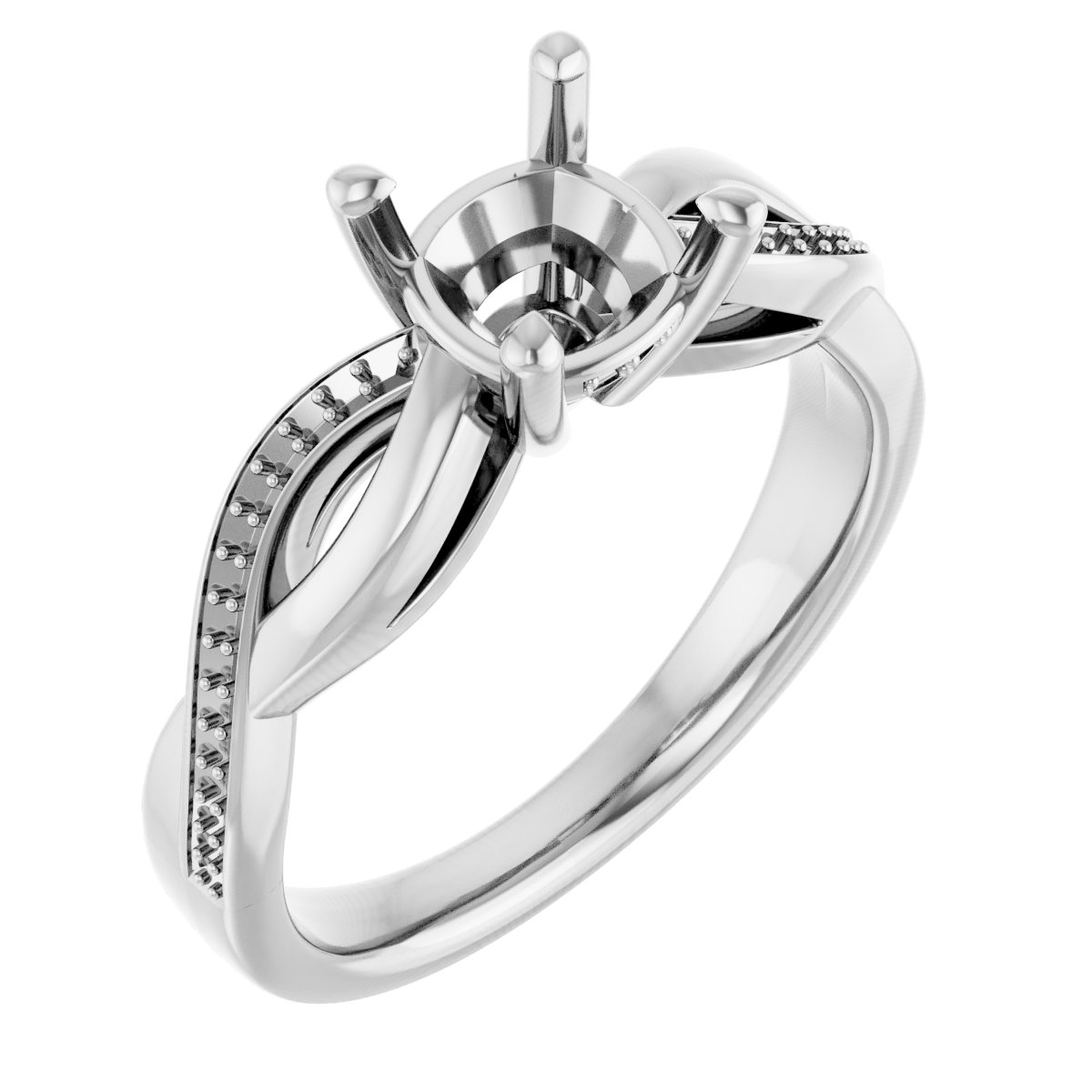 Accented Infinity-Inspired Engagement Ring