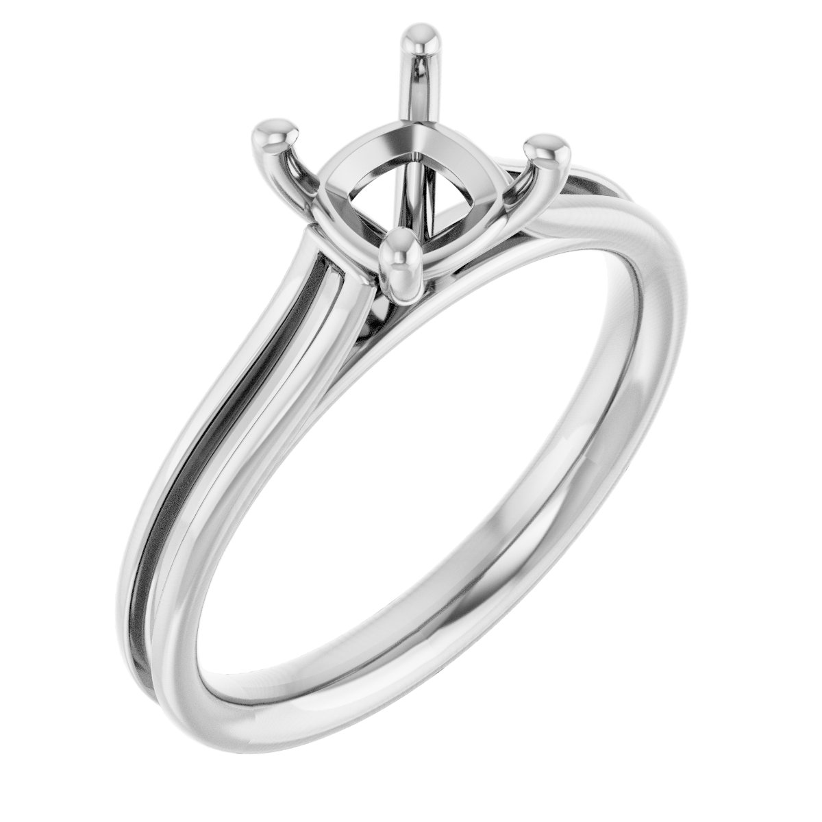 Accented Cathedral Engagement Ring