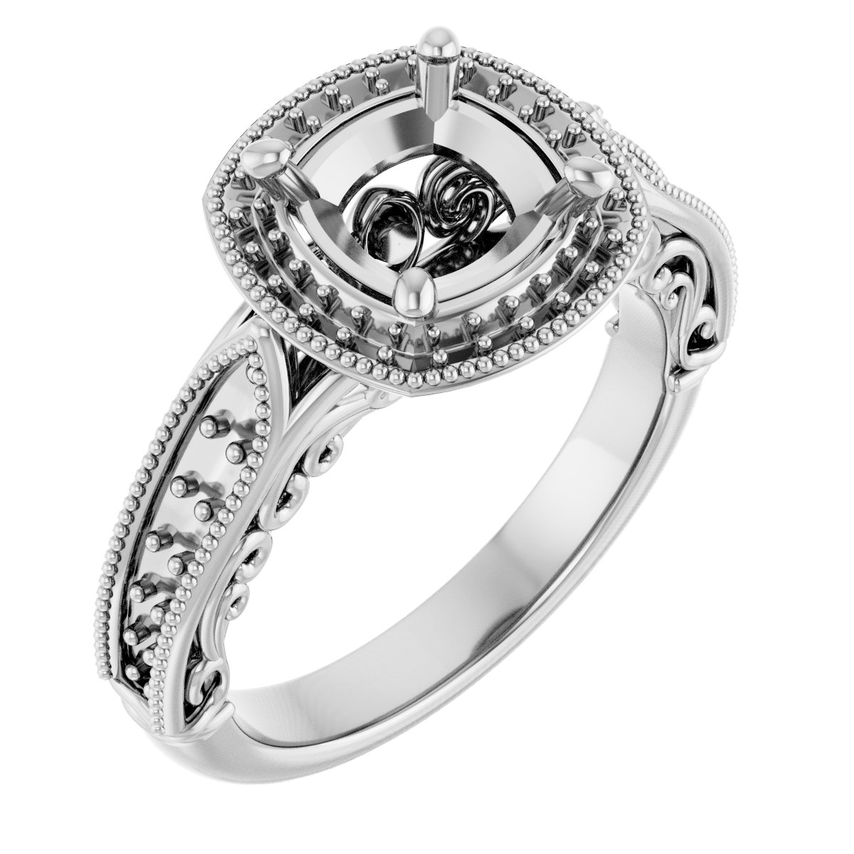 Halo-Style Vintage-Inspired Engagement Ring