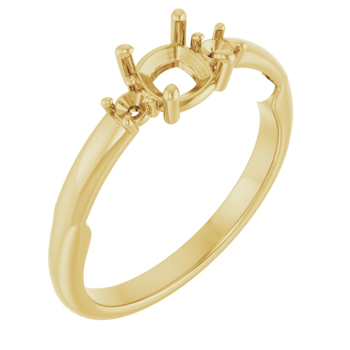 Three-Stone Sculptural Engagement Ring
