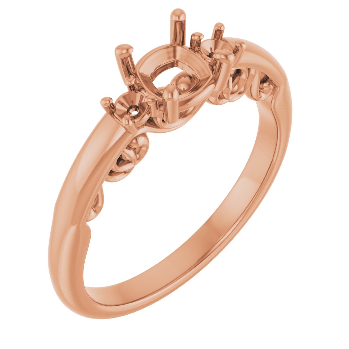 Three-Stone Sculptural Engagement Ring