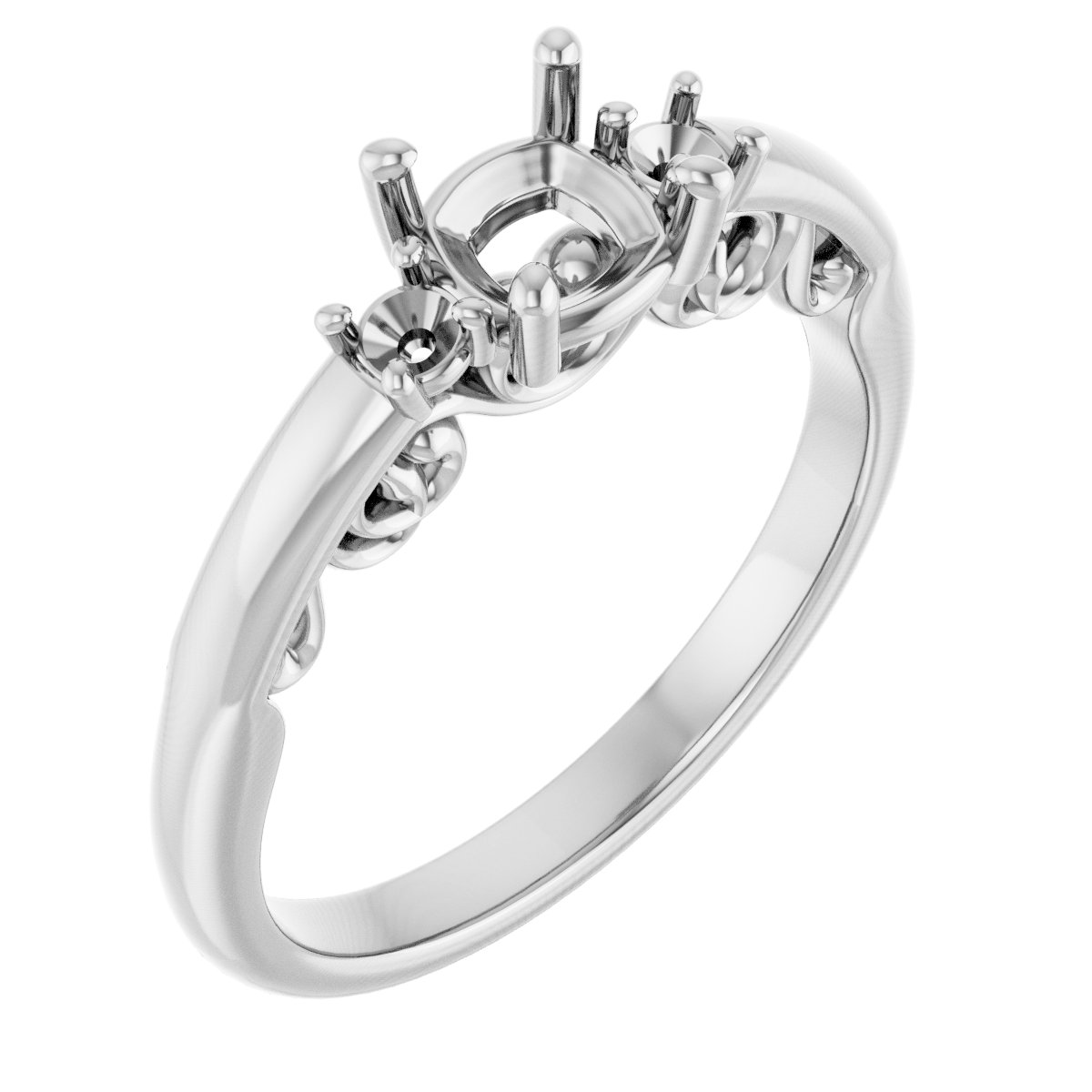 Three-Stone Sculptural Engagement Ring
