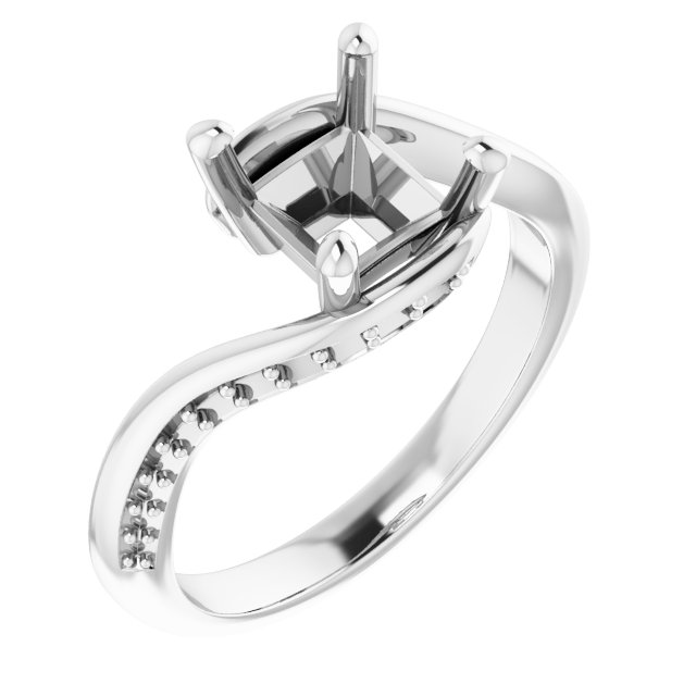 Accented Bypass Engagement Ring