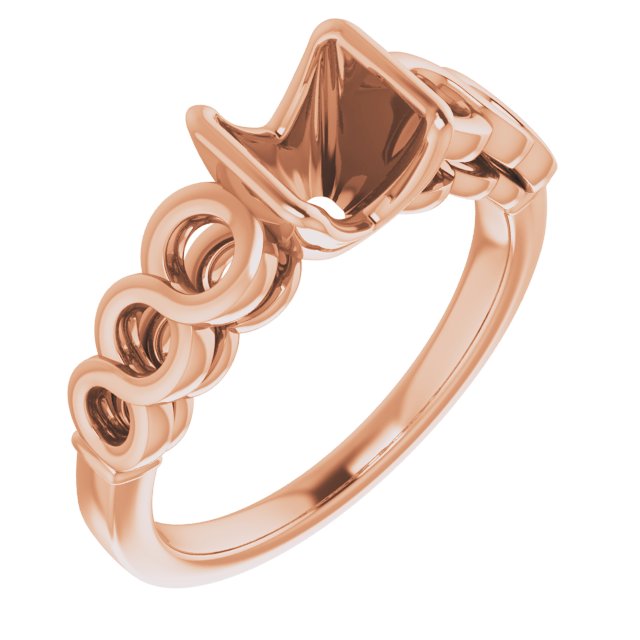 Half-Bezel Accented Engagement Ring