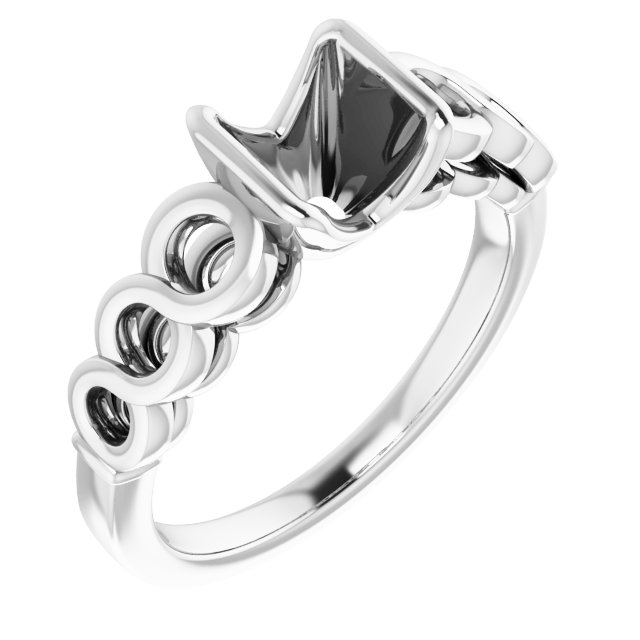 Half-Bezel Accented Engagement Ring