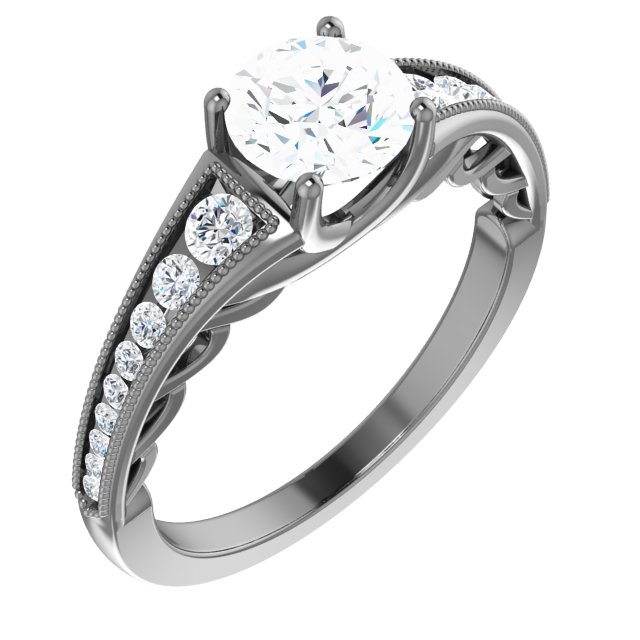 Diamond Semi-mount Engagement Ring, Mounting or Band
