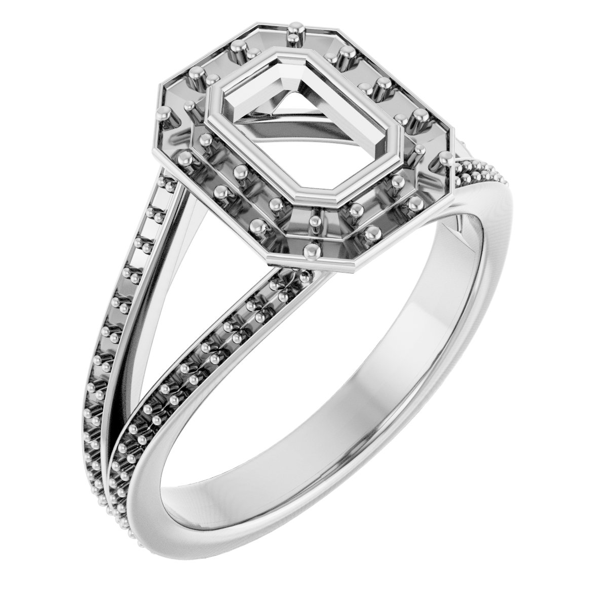 Bezel-Set Halo-Style Engagement Ring