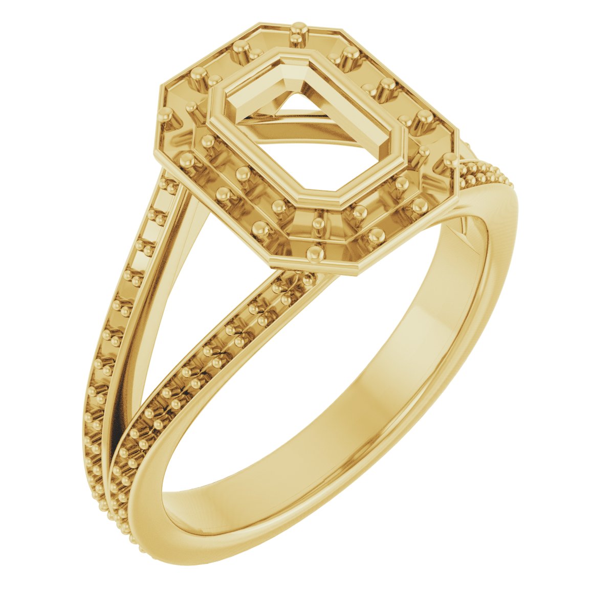 Bezel-Set Halo-Style Engagement Ring