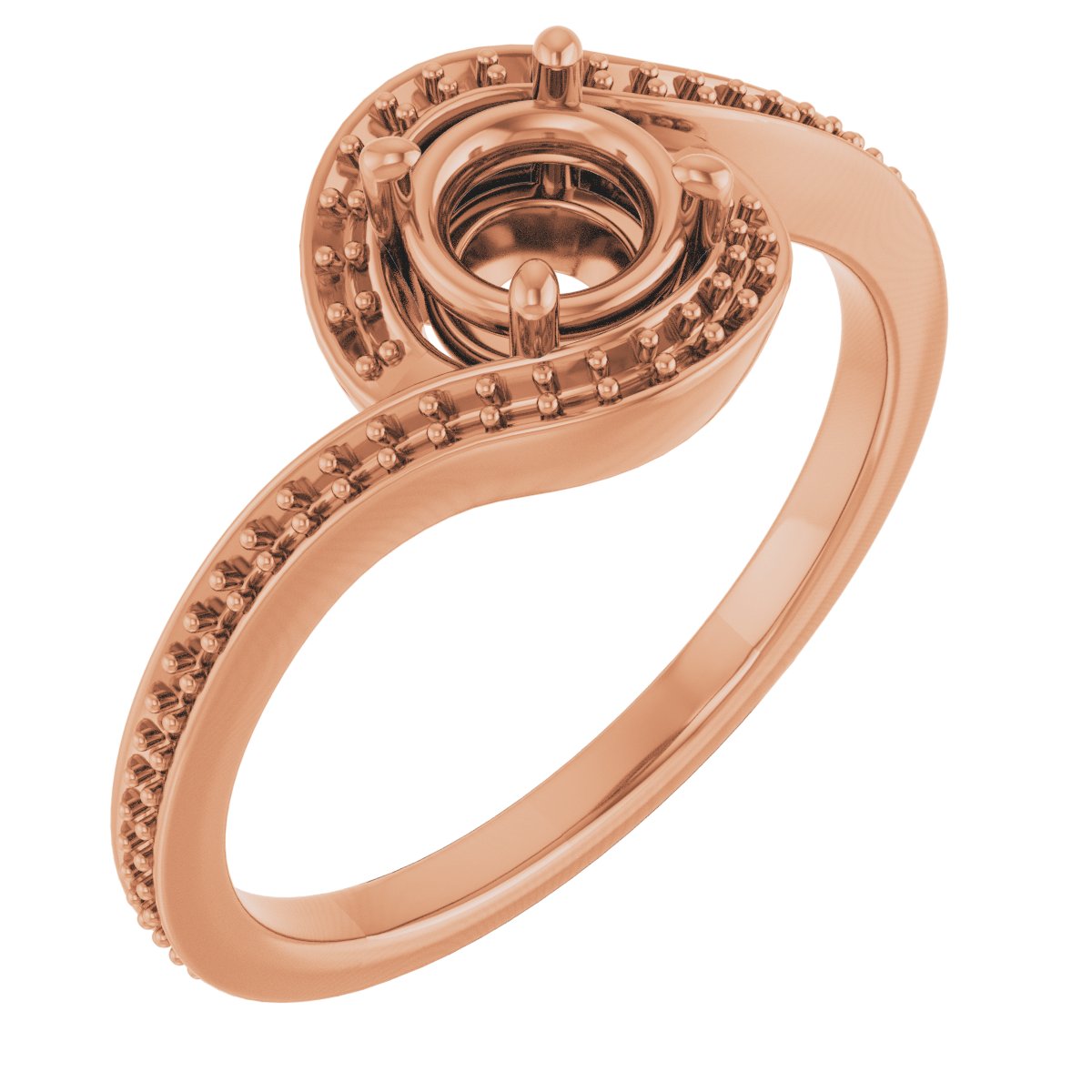 Halo-Style Bypass Engagement Ring